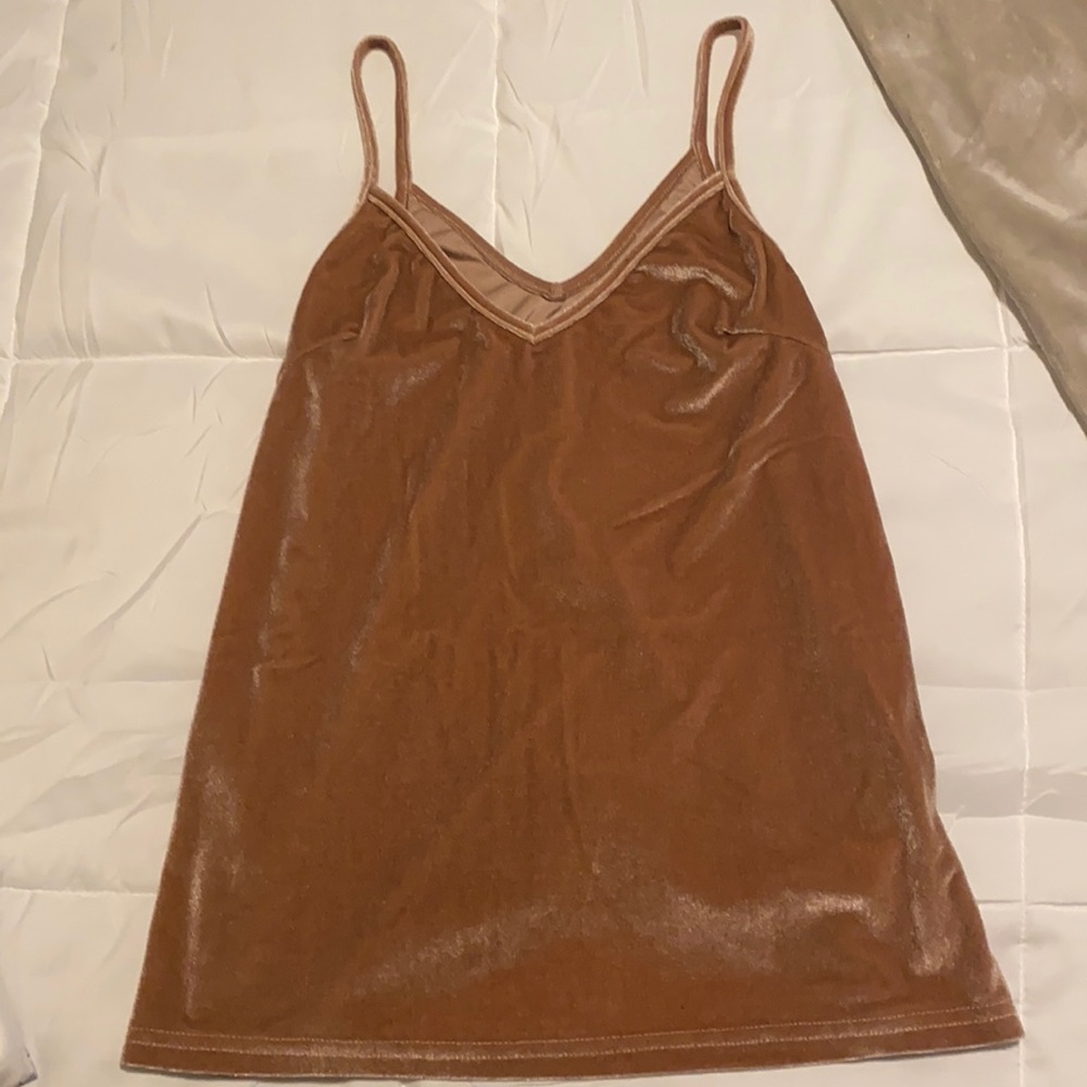 Brown velvet tank top